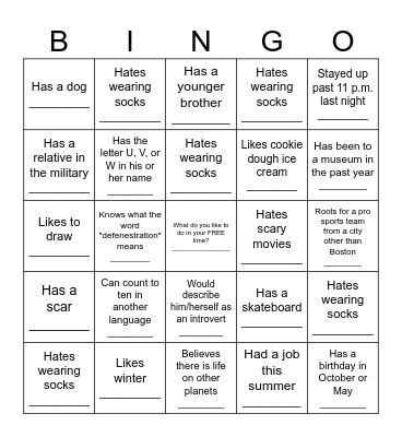 Icebreaker Bingo - Find Someone Who ... Bingo Card