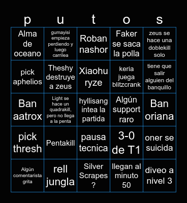 Worlds 2023 Bingo Card