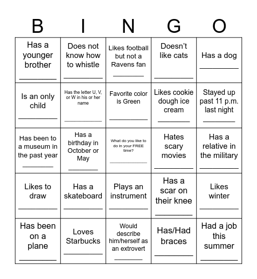 Icebreaker Bingo - Find Someone Who ... Bingo Card