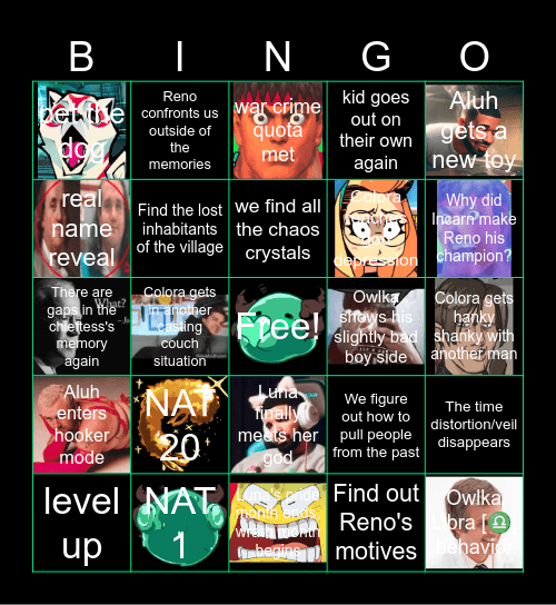 Forgotten Sanctuary: Session 8 Bingo Card