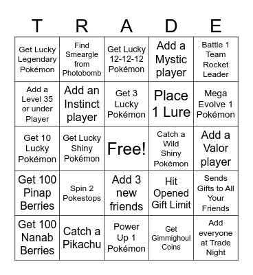 Pokémon Go! Katy(TX) Bingo Card