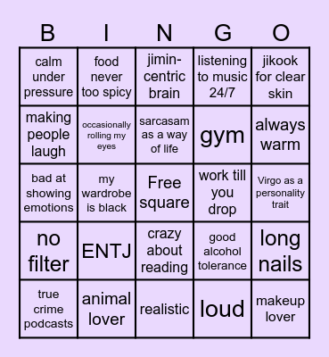 Kejt BINGO Card