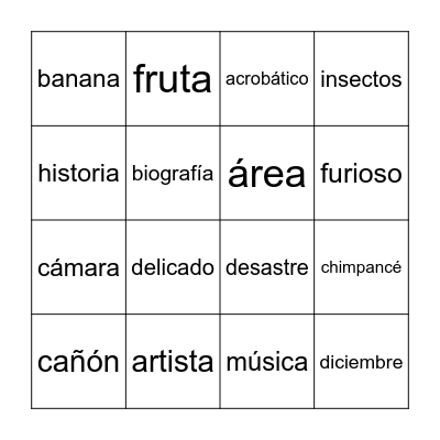 Bingo - Cognados Bingo Card