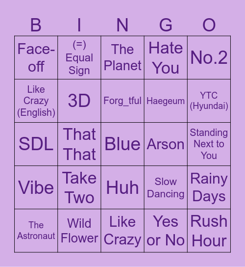 sweetdsuga (01) Bingo Card