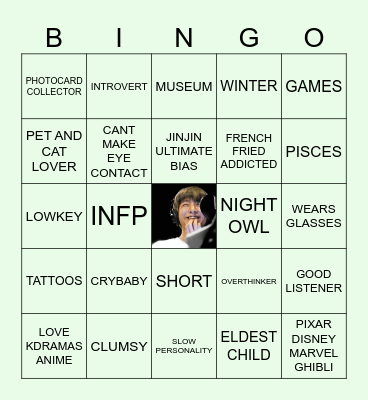 JINJINER Bingo Card