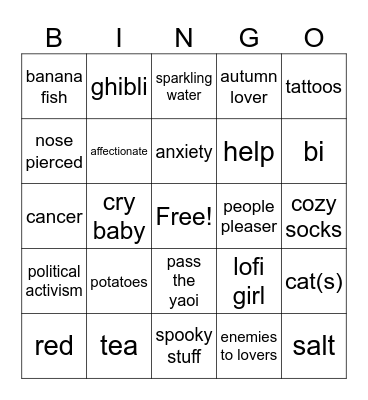c bingo Card