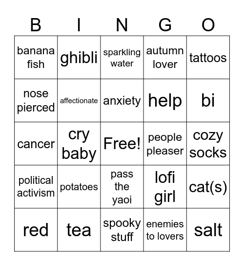 c bingo Card