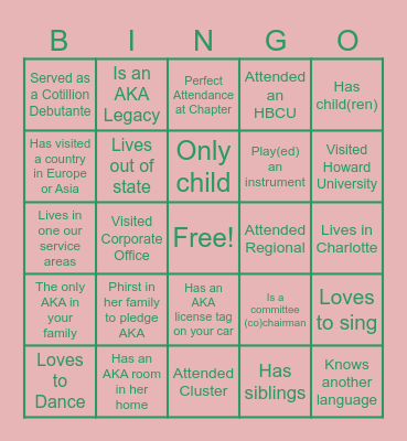 Pretty Girl Bingo Card