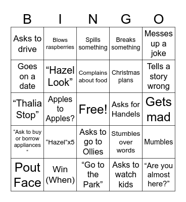 Joelle Bingo Card