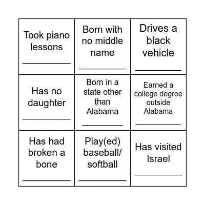 Thanksgiving Fun Bingo Card