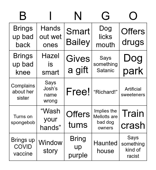 Linda Bingo Card