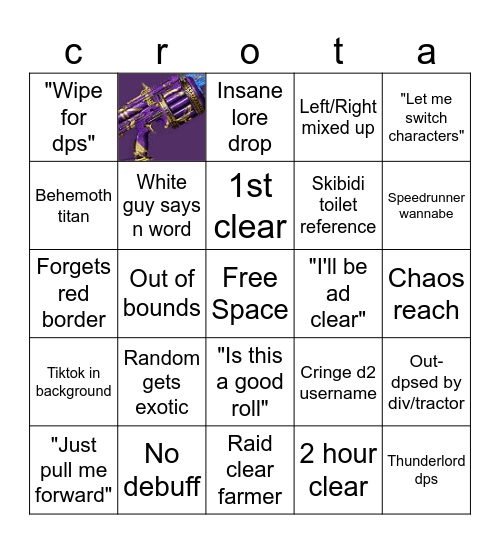 im gonna vog everywhere Bingo Card