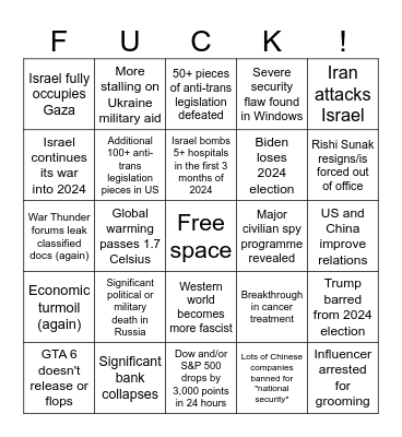 2024 Bingo Card