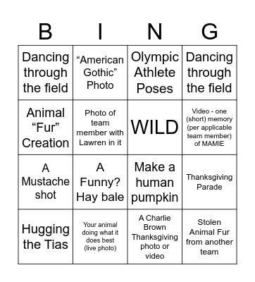 Thanksgiving 2023 Photo BIn Bingo Card