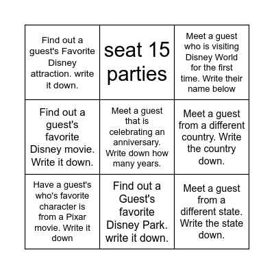 Host Bingo Card