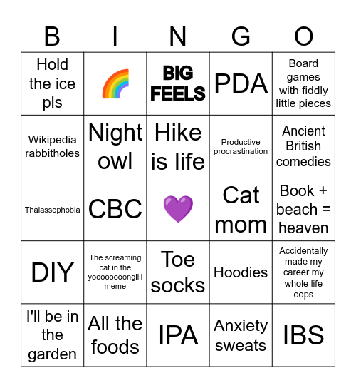 Suzy's Bingstravaganza! Bingo Card