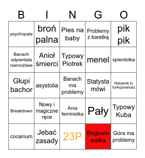 Bingo "Na sygnale" Bingo Card