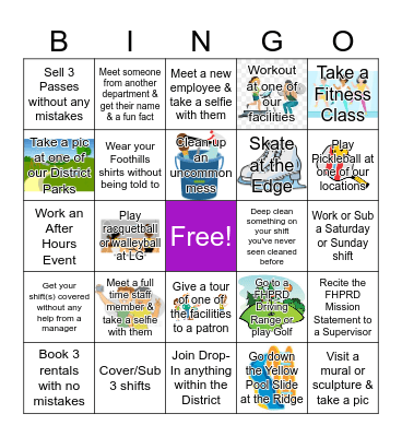 Foothills CA Bingo Card