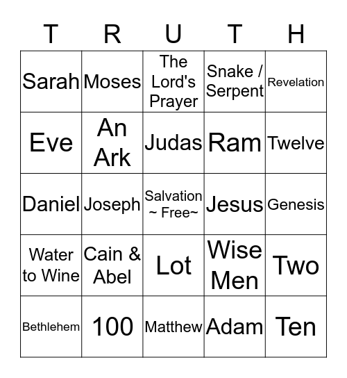 BIBLE Bingo Card