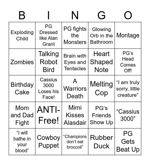 Psycho Goreman - Round 2 Bingo Card