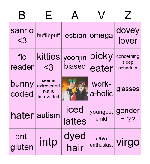 bunnybeavz bingo Card