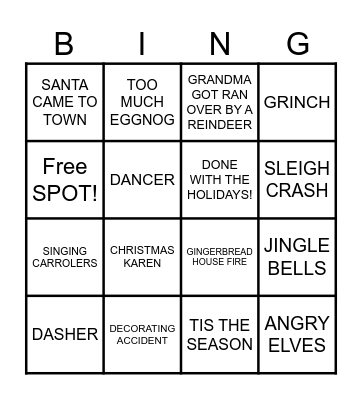 CHRISTMAS TIME AT MECCA Bingo Card