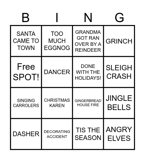 CHRISTMAS TIME AT MECCA Bingo Card