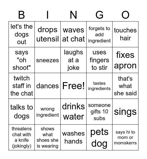 EverythingAli Bingo Card