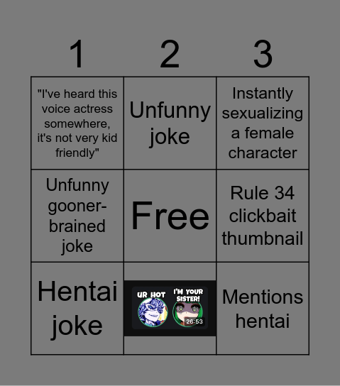 Nuxtaku bingo card Bingo Card