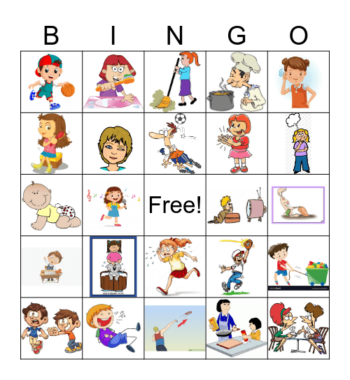 Verbs Bingo Card