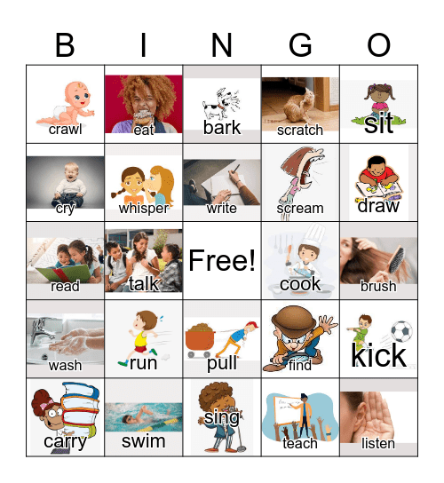 VERBS! Bingo Card