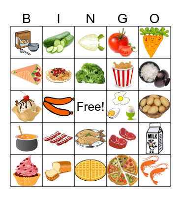 Food Bingo Card