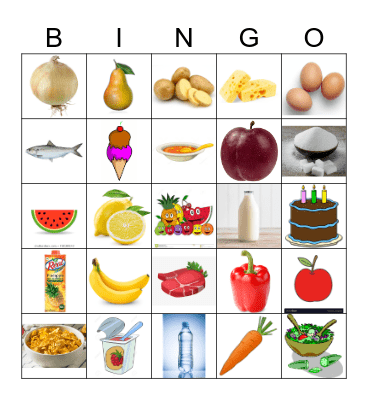 FOOD Bingo Card