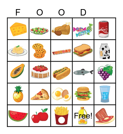 Food Bingo Card