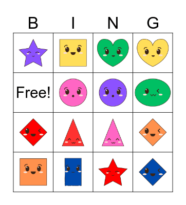 SHAPES Bingo Card