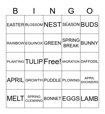 HAPPY EASTER Bingo Card