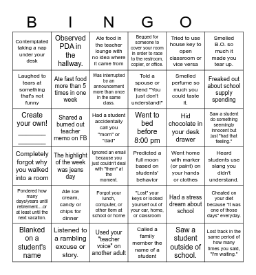 DEVOLSON BINGO Card