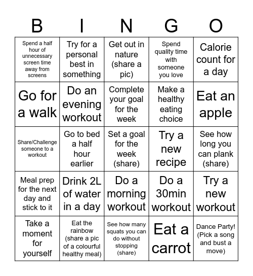 November 19th Bingo Card