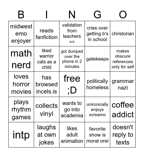 carmen bean go! Bingo Card