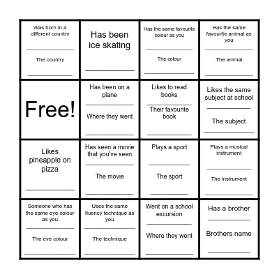 Remember to use your fluency techniques! :) Bingo Card