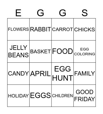 Bunny Bingo Card