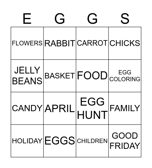 Bunny Bingo Card