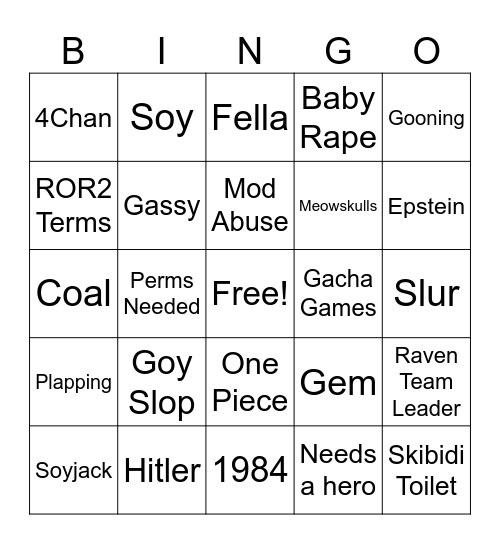 Bingus Bingo Card