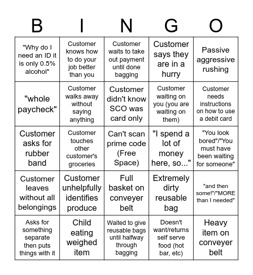 Whole Foods Holiday Bingo Card