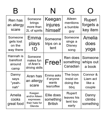 Jervis Bay Bingo Bango Bingo Card