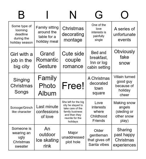 Hallmark Bingo PT 2 Bingo Card