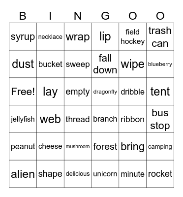 Bricks Review Bingo Card