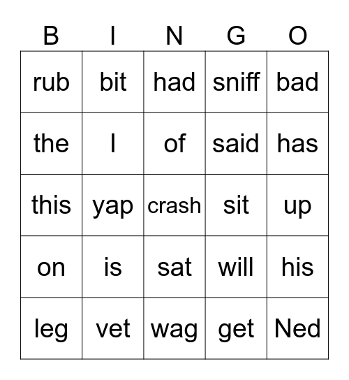 My dog Ned Bingo Card