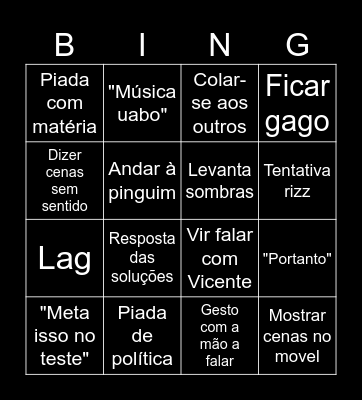 Bingo do graça Bingo Card