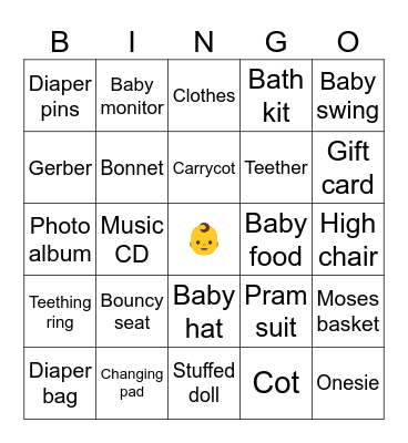 Baby bingo Card